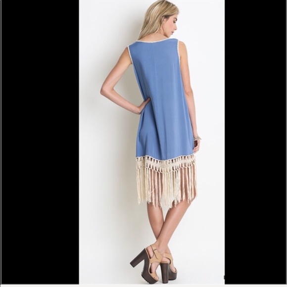 Fringe Hem Tank Dress - Picture 2 of 2